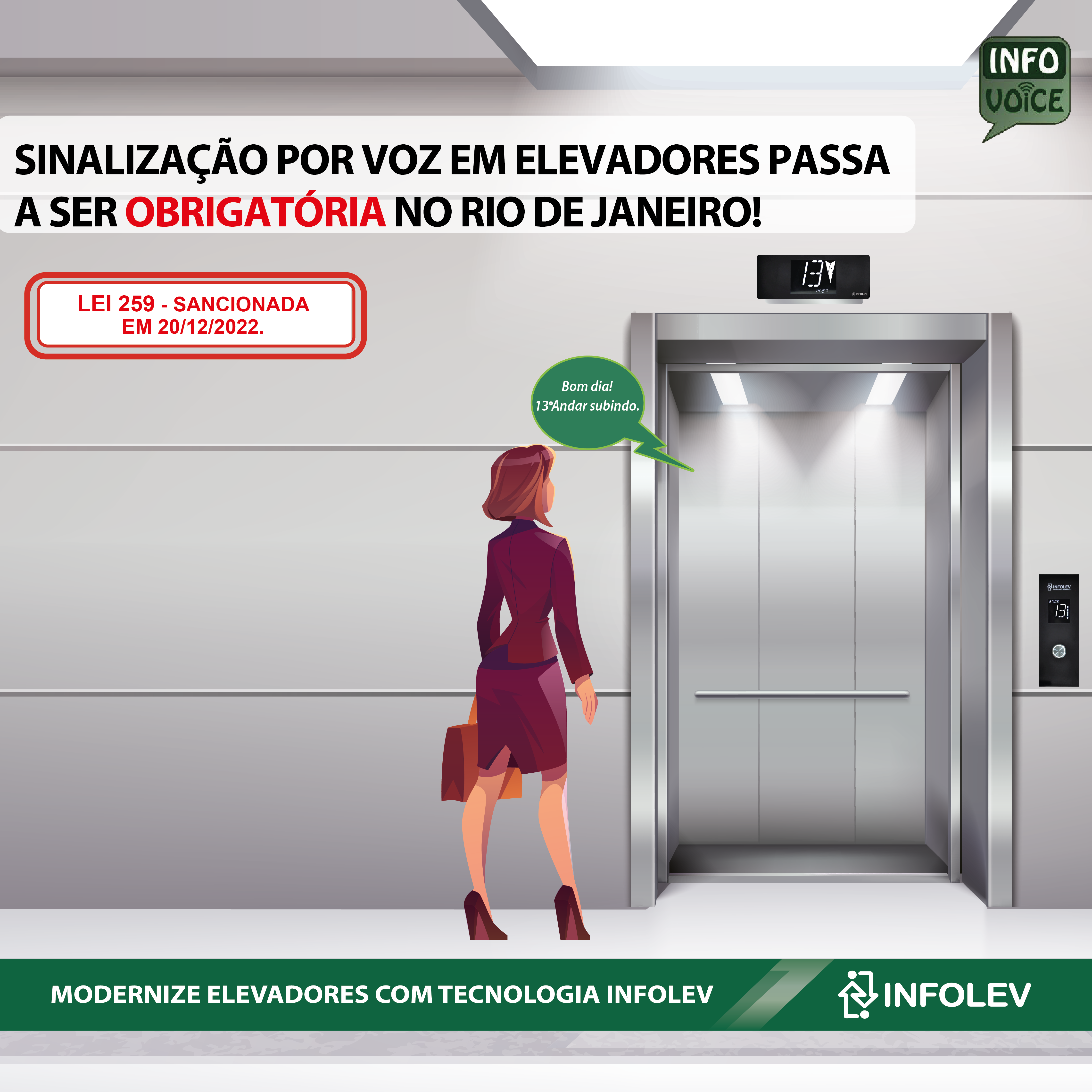 Obrigatoriedade de anunciador de voz nos elevadores do Rio de Janeiro