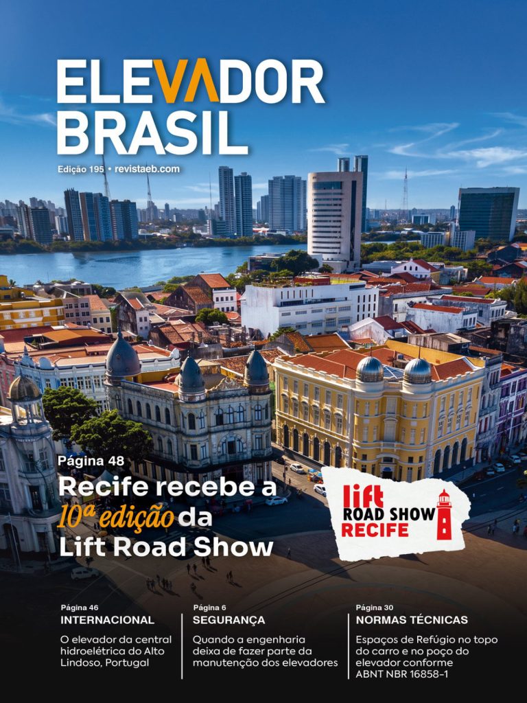 Capa da edição 195 da Revista Elevador Brasil